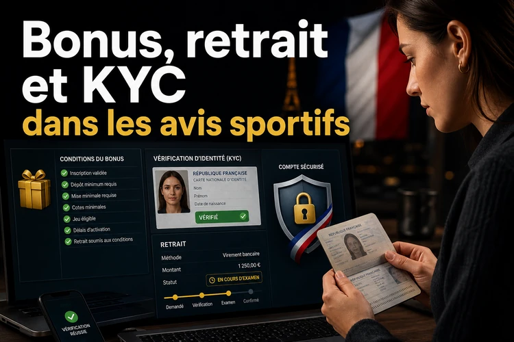 Bonus, retrait et KYC dans les avis sportifs